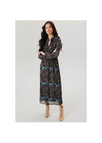 Aniston SELECTED, Damen, Maxikleid mit aufwendiger und dekorativer Biesenverarbeitung, marine-hellblau-wei&szlig;-terra-gr&uuml;n-gelb-blau, N-Gr, 44 - N-Gr, 