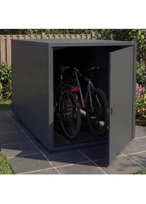 2er-Fahrradgarage HWC-P93, Fahrradunterstand Fahrradbox Bikebox, abschlie&szlig;bar verzinkter Stahl 123x113x208cm ~ anthrazit