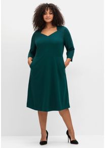 sheego Damen Etuikleid in Punto di Roma-Qualit&auml;t in petrol ,Gr&ouml;&szlig;e 40, Witt, 70% Viskose, 26% Polyamid, 4% Elasthan