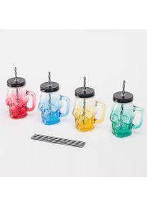 Relaxdays 4x Trinkgl&auml;ser, Trinkgl&auml;ser, Gelb