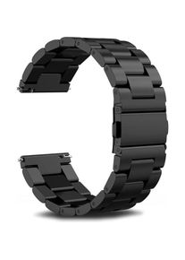 OEM Edelstahl-Uhrenarmband / Smartwatch 22 mm, SCHWARZ (22 mm, Edelstahl), Uhrenarmband, Schwarz