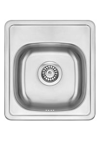 NO NAME, Sp&uuml;lbecken, Sp&uuml;le aus Stahl mit 1 Becken (Einbausp&uuml;le, 43 cm, 43 cm)