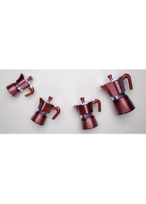 Pedrini ppl spa Infinity Kaffeemaschine aus Aluminium, Espressokocher Moka Passionsfarbe (ro, Espressokocher, Rot