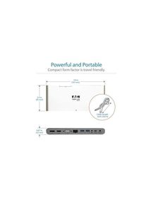 TRIPP LITE Eaton Series USB-C Dock Triple Display - 4K HDMI/DisplayPort VGA USB 3.2 Gen 1 USB-A/USB-C Hub GbE 100W PD Charging International Power Cables