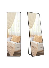 Boxxx Standspiegel, Schwarz, Metall, Glas, rechteckig, 50x160x33 cm, Facettenschliff, Ganzk&ouml;rperspiegel, Garderobe, Garderobenspiegel