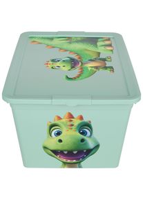 My Baby Lou Spielzeugbox, Mintgr&uuml;n, Kunststoff, Dinosaurier, 36x25x48.5 cm, Made in Europe, Deckel, Babym&ouml;bel & Kinderm&ouml;bel, Babyzimmer, Spielzeugkisten
