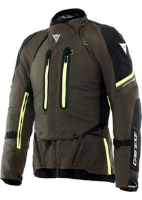 Dainese Super Adventure Abs&oslash;lute S26, casaco t&ecirc;xtil imperme&aacute;vel , cor: Verde-Azeitona/Preto/Amarelo N&eacute;on , tamanho: 52