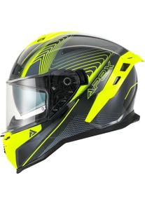 Apex FI200 Madrid, full face helmet , color: Black/Grey/Neon-Yellow , size: S