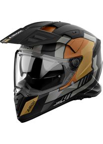 Airoh Bandit Horn, capacete de aventura , cor: Mate Preto/Cinzento/Castanho/Dourado , tamanho: XS