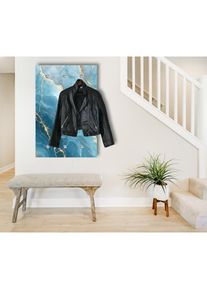 queence, Garderobenpaneel &raquo;Wandgarderobe mit Motiv Marmor Abstrakt inkl. Edelstahlhaken&laquo; 1 Stk. tlg. HD Premium Druck auf Acrylglas, gold, gold, 