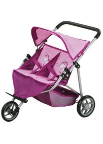 KNORRTOYS , Puppen-Zwillingsbuggy &raquo;Duo - UMA. Das Einhorn&laquo;, UMA. Das Einhorn/Rosa, Puppen-Zwillingsbuggy