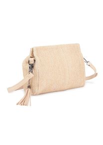 Vivance, Damen, Umh&auml;ngetasche &raquo;Clutch&laquo; Handtasche,Schultertasche,Tragetasche,Crossbody Bag, Bast-Optik VEGAN, beige, B/H/T: 25 cm x 17 cm x 6 cm, 