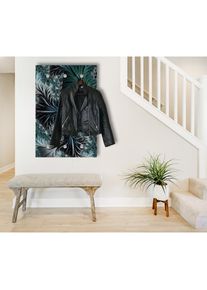 queence, Garderobenpaneel &raquo;Wandgarderobe mit Motiv Abstrakt Palmen Wald inkl. Edelstahlhaken&laquo; 1 Stk. tlg. HD Premium Druck auf Acrylglas, gr&uuml;n, gr&uuml;n, 