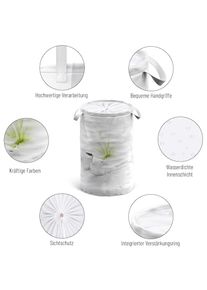 Sanilo, W&auml;schekorb &raquo;Good Feeling&laquo;, grau/wei&szlig;, Polyester, 60 l, grau/wei&szlig;