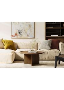 WOODMAN, Couchtisch &raquo;Cala&laquo; 83/83/42 cm, Breite 83 cm, rund, Tischplatte aus massiver Eiche, FSC zertifiziert, walnuss,