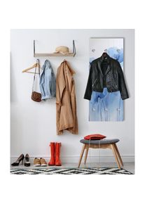 queence, Garderobenpaneel &raquo;Wandgarderobe mit Motiv Mohnblume Aquarell inkl. Edelstahlhaken&laquo; 1 Stk. tlg. HD Premium Druck auf Acrylglas, blau, blau, 