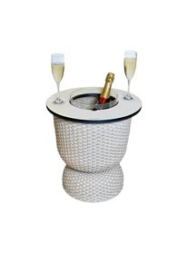 COOTAB Cooler Table, Beistelltisch &raquo;3-in-1 Loungetisch mit Acryl-K&uuml;hler Paris 43 cm&laquo; 1 Stk. tlg. Wetterfest, Pflegeleicht, Hitzebest&auml;ndig, Champagner,