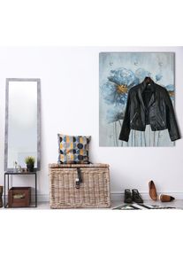 queence, Garderobenpaneel &raquo;Wandgarderobe mit Motiv Mohnblume inkl. Edelstahlhaken&laquo; 1 Stk. tlg. HD Premium Druck auf Acrylglas, blau, blau, 