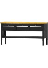 Werkbank BLACKLINE, mit 2 Einzelschubladen, Plattenbreite 1829 mm