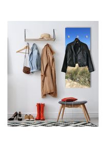 queence, Garderobenpaneel &raquo;Wandgarderobe mit Motiv Foto D&uuml;nen und Gr&auml;ser inkl. Edelstahlhaken&laquo; 1 Stk. tlg. HD Premium Druck auf Acrylglas, blau, blau,