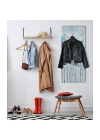 queence, Garderobenpaneel &raquo;Wandgarderobe mit Motiv Mohnblume inkl. Edelstahlhaken&laquo; 1 Stk. tlg. HD Premium Druck auf Acrylglas, blau, blau, 