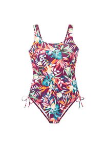 Venice Beach, Damen, Badeanzug &raquo;Cadu&laquo; mit schmeichelnden Raffungen seitlich, bordeaux bedruckt, 38 - Cup B, Florales Design - Jedes Teil ein Unikat