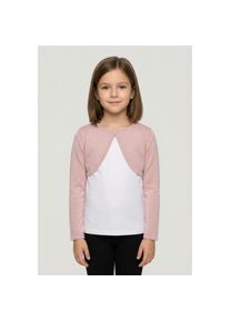 happy girls, Damen, Bolero im dezenten Glitzerlook und mit gewellten Kanten, dusty rose, 140, Bolero Strickjacke von happy girls