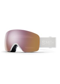 Smith SKYLINE | Okulary narciarskie unisex | Oprawka: Tworzywo Sztuczne Biały | Kolor szkła: R&oacute;żowy Lustrzanka R&oacute;żowa