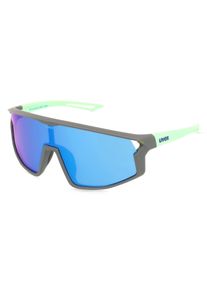 Uvex Sports S533076 skyryse jr. | Dzieci okulary przeciwsłoneczne | Panoramiczne | Oprawka: Poliwęglan Szary | Kolor szkła: Niebieski Lustrzanka 
