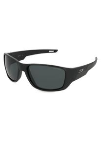 Julbo ROOKIE 2 | Kinder-Sonnenbrille | Fassung: Vollrand, Quadratisch, Kunststoff, Schwarz | Glasfarbe: Grau