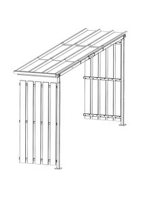 Fahrradunterstand, HxB 2360 x 5600 mm, Blech/Holz, Tiefe 1000 mm, Anbaueinheit Mottez