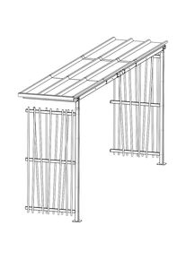 Fahrradunterstand, HxB 2360 x 5600 mm, Bambus, Tiefe 1000 mm, Anbaueinheit Mottez