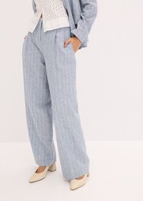bonprix Bundfaltenhose mit Leinenanteil, blau, Leinen