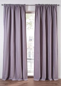 bonprix Zasłona z bawełny organicznej, w normalnej i bardzo długiej długości (1 szt.), szary, Wys./szer. 245/130 cm