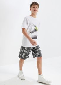 bonprix Tricou și pantaloni scurți din bumbac organic (set/2 piese), alb, 164/170