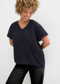 bonprix Tunika T-shirtowa z miękkiego muślinu, czarny, 44