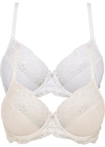 bonprix Femei Sutien cu dantelă fină (set/2 buc.), roz, 100B