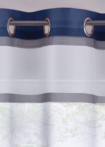 bonprix Firana z nadrukiem w paski, z poliestru z recyklingu (1 szt.), niebieski, Wys./szer. 145/144 cm