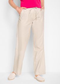 Pantaloni a palazzo in misto lino, Beige, Taglia 42, bonprix