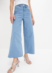 Jeans cropped wide leg vita alta, Blu, Taglia 50, bonprix