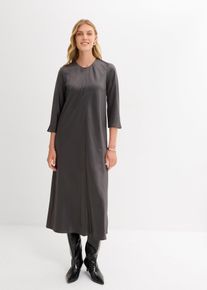 Abito midi in satin lucido, Grigio, Taglia 46, bonprix