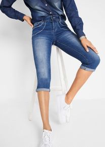Jeans cropped straight vita media, Blu, Taglia 42, bonprix