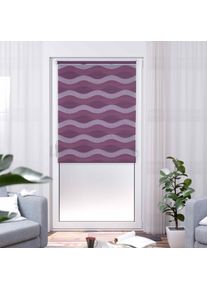 Doppelrollo K-home "Welle", bordeaux, B:40cm H:150cm, Polyester, Rollos, Doppelrollo, im Festma&szlig;