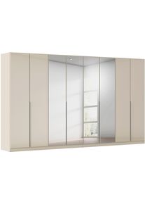Dreht&uuml;renschrank OTTO HOME "Kleiderschrank Kleiderschr&auml;nke Schrank Garderobe AGORDO mit Glasfront", beige (beige, glas beige (champagner)), B:360cm H:210cm T:54cm, Holzwerkstoff, Schr&auml;nke, Dreht&uuml;renschrank, durchdachte Innenausstattung, in 8 Breiten und 2 H&ouml;hen MADE IN GERMANY
