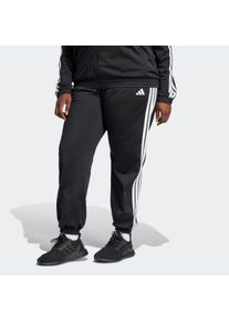 Sporthose adidas Sportswear "TRICOT 3-STREIFEN &ndash; GROSSE GR&Ouml;SSEN", Damen, Gr. 4X, N-Gr, schwarz-wei&szlig; (schwarz, wei&szlig;,), Obermaterial: 100% Polyester, Hosen Sporthose, drei Streifen Trainingshose aus Trikotstoff, Trackpants