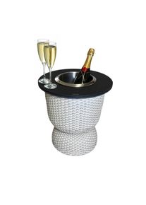 Beistelltisch COOTAB COOLER TABLE "3-in-1 Loungetisch mit Edelstahl-K&uuml;hler Paris 43 cm", beige (champagner, schwarz), B:41cm H:43cm T:41cm, Tische, Beistelltisch, Wetterfest, Pflegeleicht, Hitzebest&auml;ndig