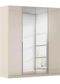 Dreht&uuml;renschrank OTTO HOME "Kleiderschrank Kleiderschr&auml;nke Schrank Garderobe AGORDO mit Glasfront", beige (beige, glas beige (champagner)), B:181cm H:210cm T:54cm, Holzwerkstoff, Schr&auml;nke, Dreht&uuml;renschrank, durchdachte Innenausstattung, in 8 Breiten und 2 H&ouml;hen MADE IN GERMANY