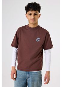 T-Shirt Garcia, Jungen, Gr. 152/158, mahogany, Jersey, Obermaterial: 100% Baumwolle, bedruckt, regular fit normal, Rundhals, gerader Abschluss, Shirts T-Shirt, mit Print for BOYS