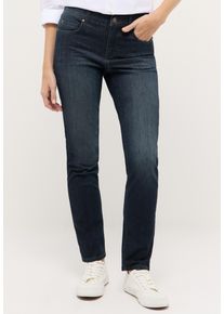Straight-Jeans Angels "CICI", Damen, Gr. 44, L&auml;nge 30, blau (rinse night blau used), Web, Obermaterial: 89% Baumwolle, 8% Polyester, 3% Elasthan, slim fit normal, Jeans Straight-Jeans, in Slim Fit-Passform