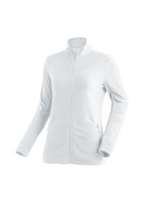 Fleecejacke Maier Sports "Denise Jacket W", Damen, Gr. 44, wei&szlig;, 100% Polyester, hoch geschlossener Ausschnitt, Jacken Fleecejacke, Damen Midlayer, atmungsaktiv schnelltrocknend, Full-Zip, Regular fit